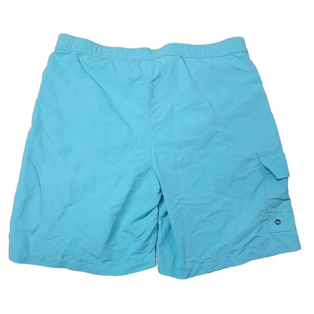 Polo Ralph Lauren Mens Medium Solid‎ Aqua Lined Swimsuit Board Shorts Drawstring